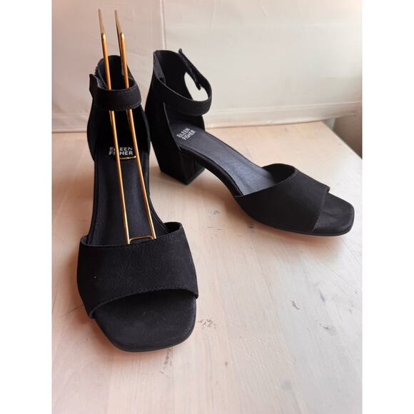Eileen Fisher black Viva Nubuck Ankle-Grip Sandals size 8 - Picture 8 of 12